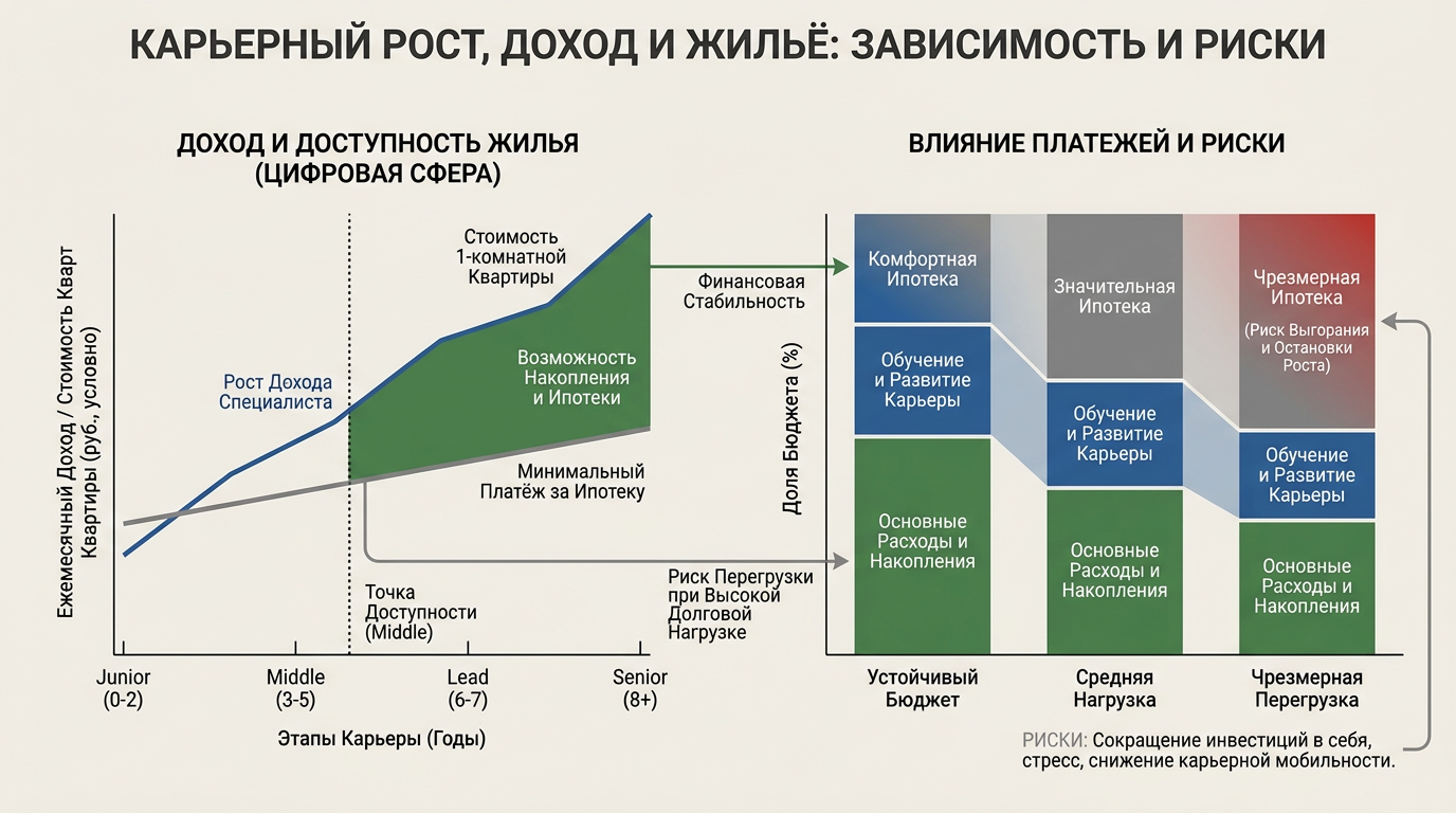 Карьерный рост, доход и жилье: зависимость и риски